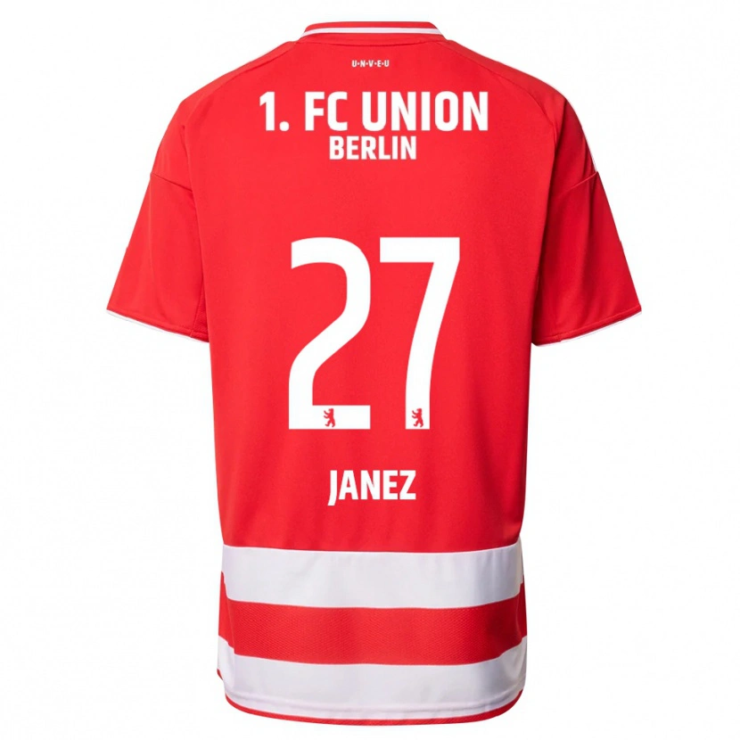 Danxen Femme Maillot Korina Janež #27 Rouge Blanc Tenues Domicile 2025/26 T-Shirt