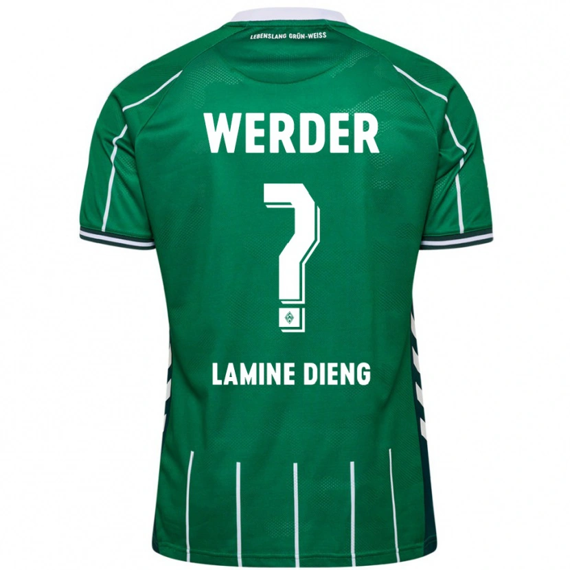 Danxen Femme Maillot Mamadou Lamine Dieng #0 Vert Blanc Tenues Domicile 2025/26 T-Shirt