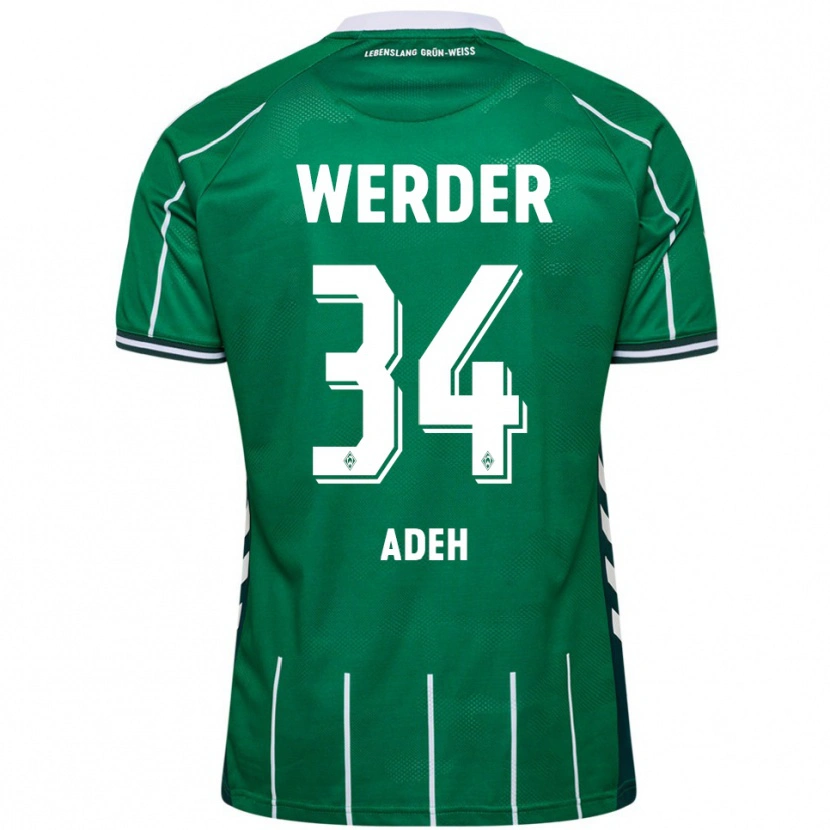 Danxen Femme Maillot Wesley Adeh #34 Vert Blanc Tenues Domicile 2025/26 T-Shirt