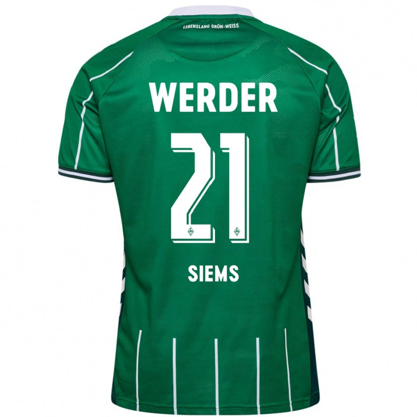 Danxen Femme Maillot Caroline Siems #21 Vert Blanc Tenues Domicile 2025/26 T-Shirt