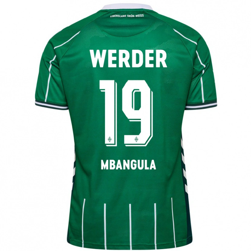 Danxen Femme Maillot Samuel Mbangula #19 Vert Blanc Tenues Domicile 2025/26 T-Shirt