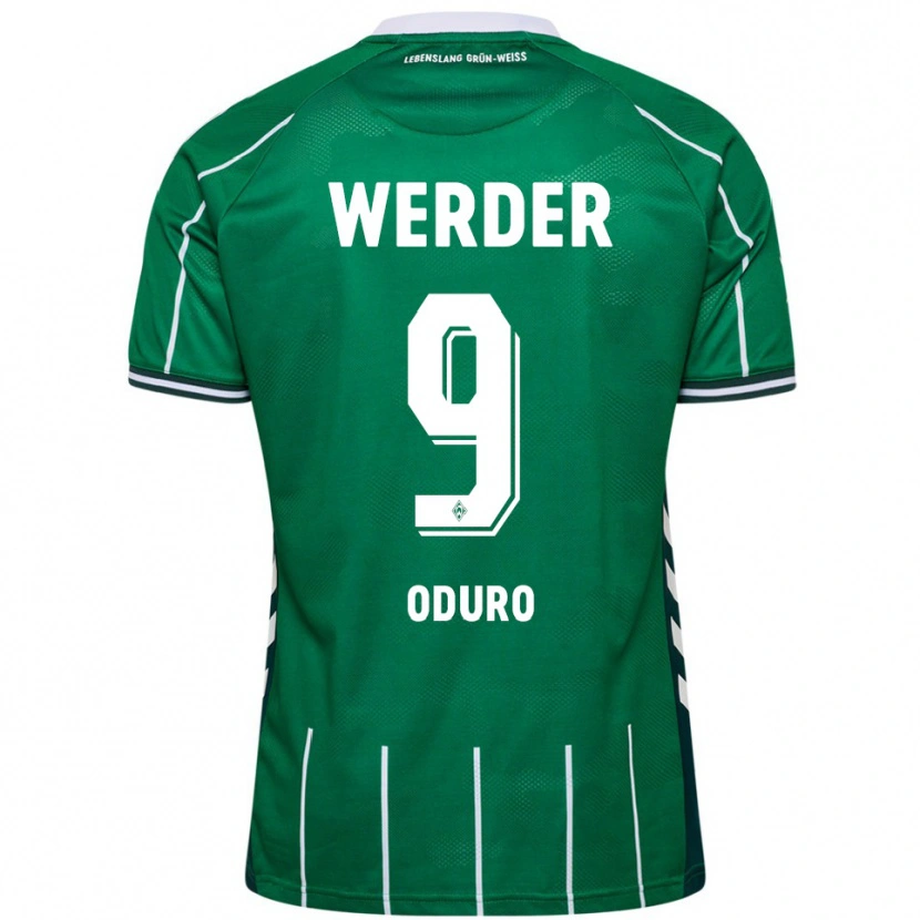 Danxen Femme Maillot Ricardo Oduro #9 Vert Blanc Tenues Domicile 2025/26 T-Shirt