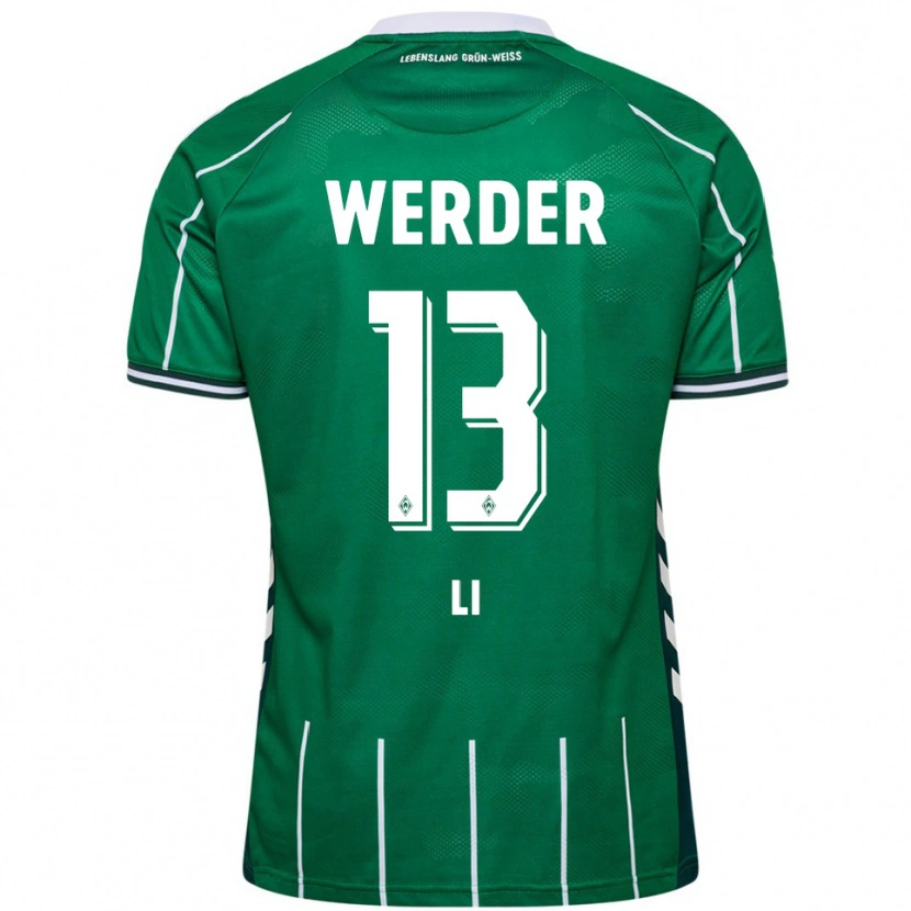 Danxen Femme Maillot Xiancheng Li #13 Vert Blanc Tenues Domicile 2025/26 T-Shirt
