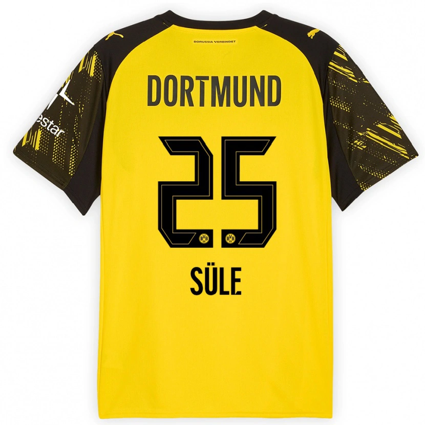 Danxen Femme Maillot Niklas Süle #25 Jaune Noir Tenues Domicile 2025/26 T-Shirt