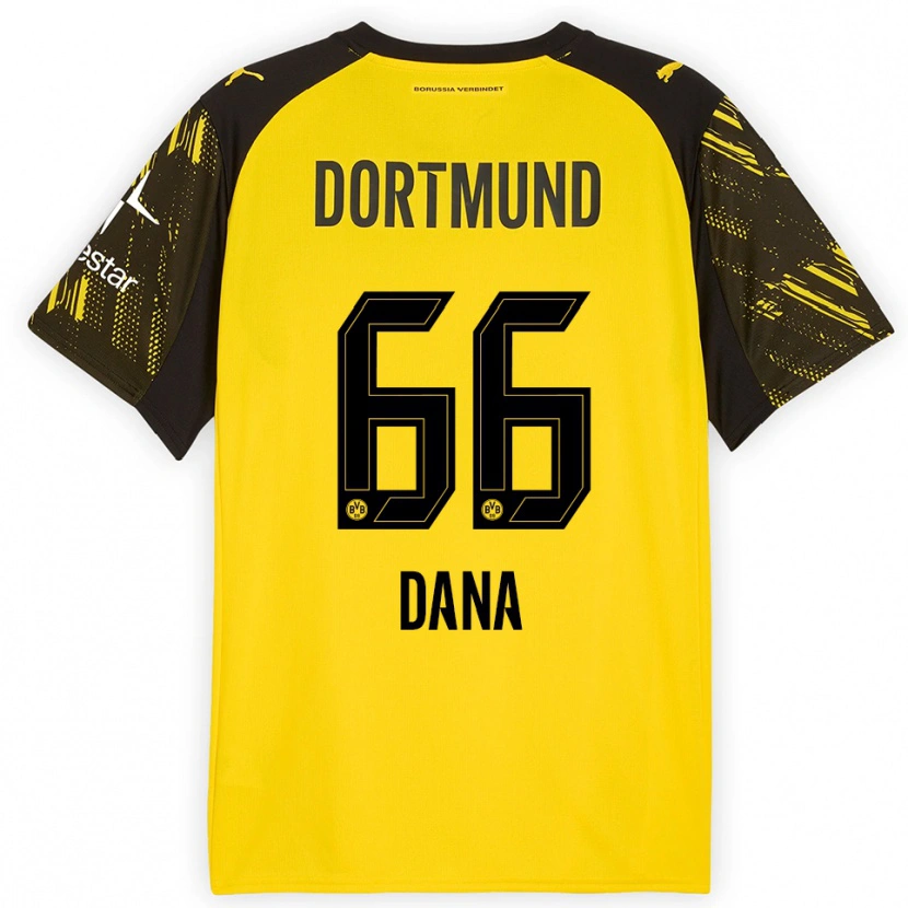 Danxen Femme Maillot Bleckmann Dana #66 Jaune Noir Tenues Domicile 2025/26 T-Shirt
