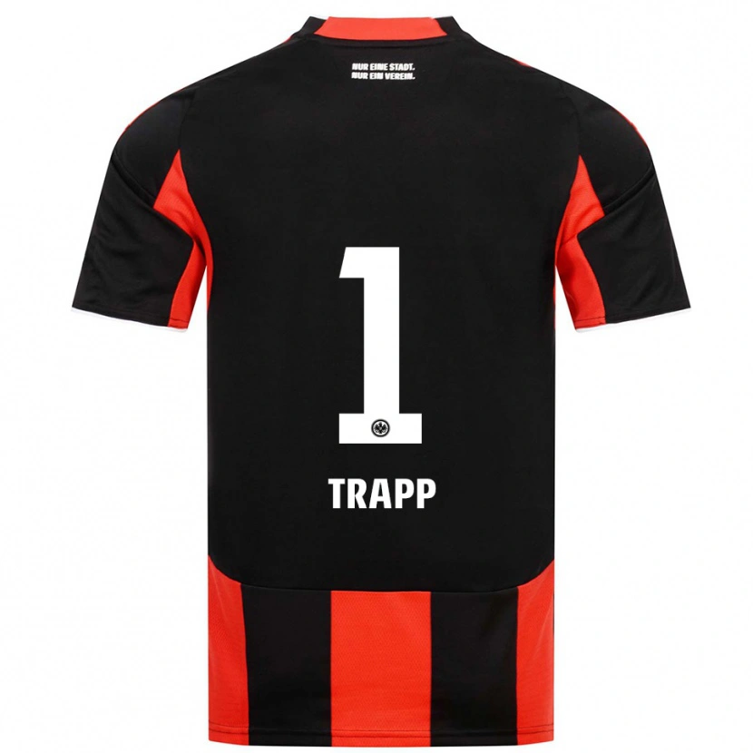 Danxen Femme Maillot Kevin Trapp #1 Noir Rouge Tenues Domicile 2025/26 T-Shirt
