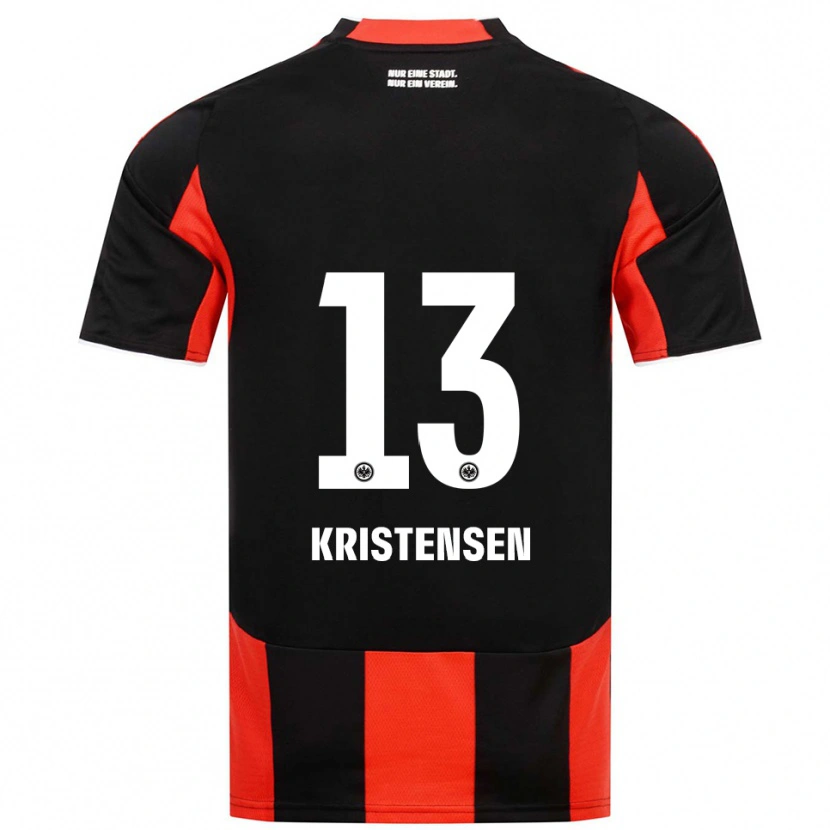 Danxen Femme Maillot Rasmus Kristensen #13 Noir Rouge Tenues Domicile 2025/26 T-Shirt