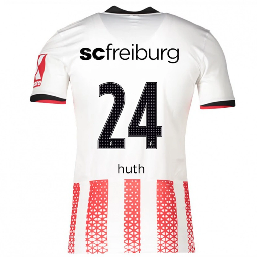 Danxen Femme Maillot Jannik Huth #24 Blanc Rouge Tenues Domicile 2025/26 T-Shirt