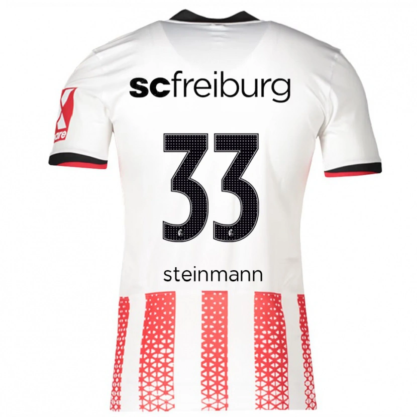 Danxen Femme Maillot Karl Steinmann #33 Blanc Rouge Tenues Domicile 2025/26 T-Shirt