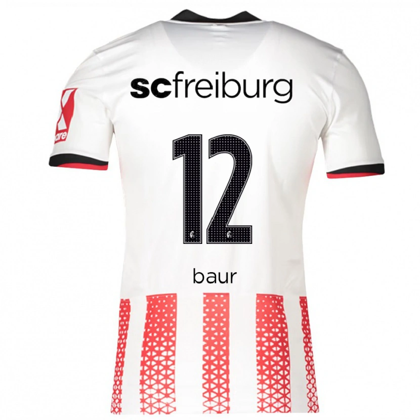 Danxen Femme Maillot Kimi Baur #12 Blanc Rouge Tenues Domicile 2025/26 T-Shirt