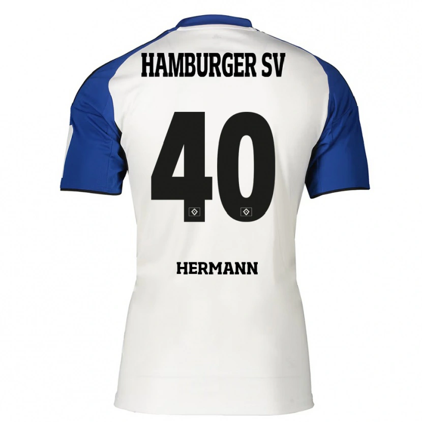 Danxen Femme Maillot Hannes Hermann #40 Blanc Bleu Tenues Domicile 2025/26 T-Shirt