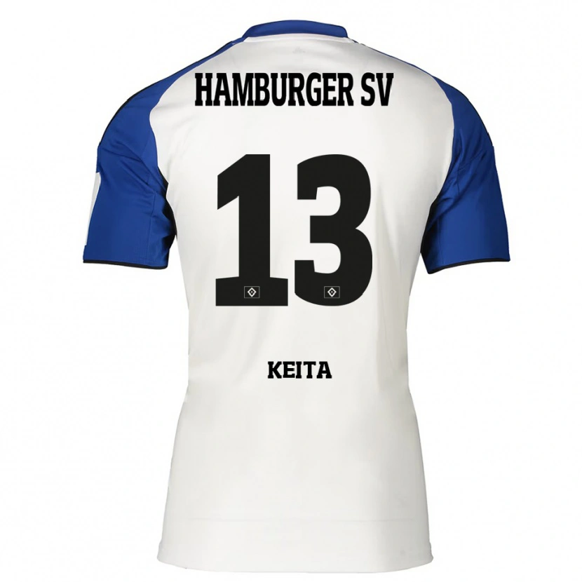 Danxen Femme Maillot Mory Keita #13 Blanc Bleu Tenues Domicile 2025/26 T-Shirt