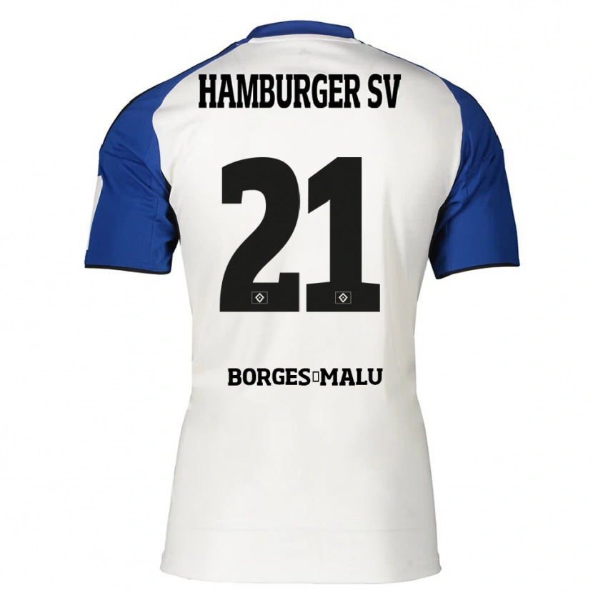 Danxen Femme Maillot Louis Borges-Malu #21 Blanc Bleu Tenues Domicile 2025/26 T-Shirt
