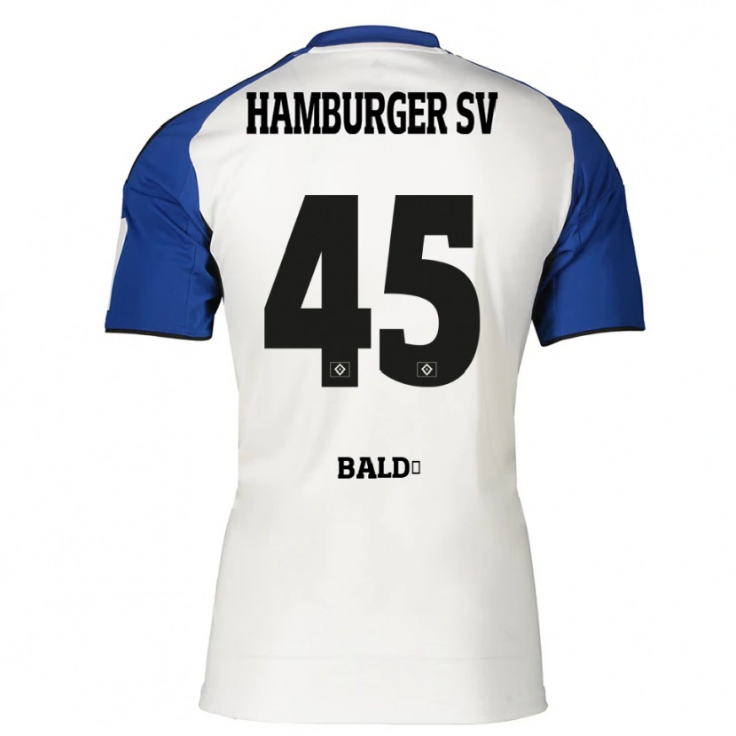 Danxen Femme Maillot Fabio Baldé #45 Blanc Bleu Tenues Domicile 2025/26 T-Shirt