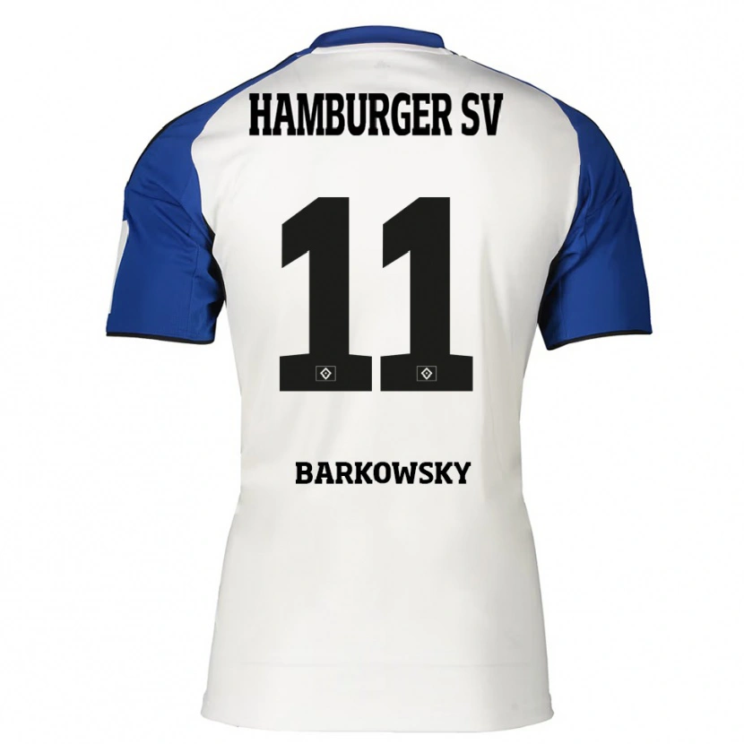 Danxen Femme Maillot Finn Barkowsky #11 Blanc Bleu Tenues Domicile 2025/26 T-Shirt