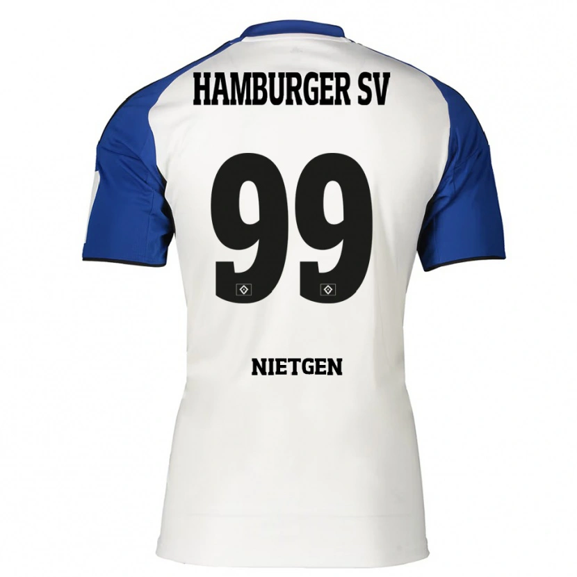 Danxen Femme Maillot Marvin Nietgen #99 Blanc Bleu Tenues Domicile 2025/26 T-Shirt