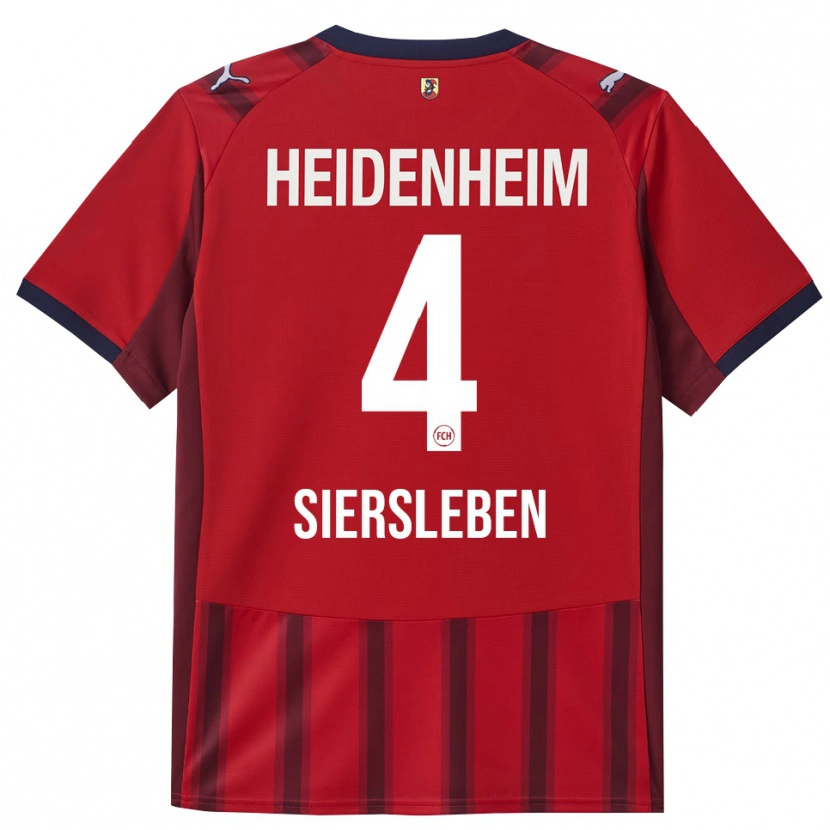 Danxen Femme Maillot Tim Siersleben #4 Rouge Marine Tenues Domicile 2025/26 T-Shirt