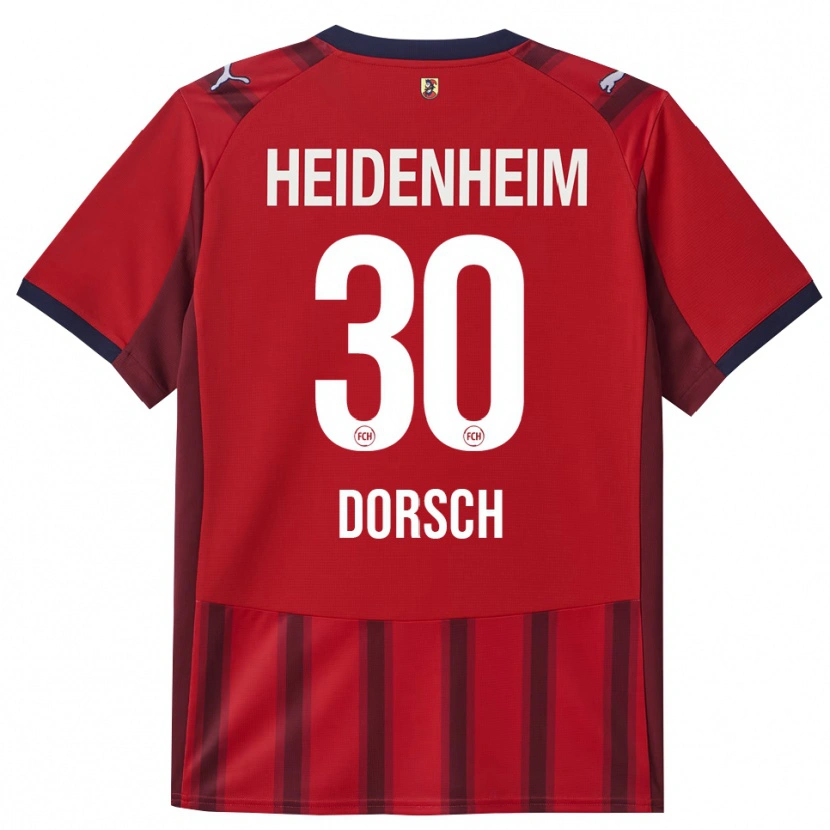 Danxen Femme Maillot Niklas Dorsch #30 Rouge Marine Tenues Domicile 2025/26 T-Shirt