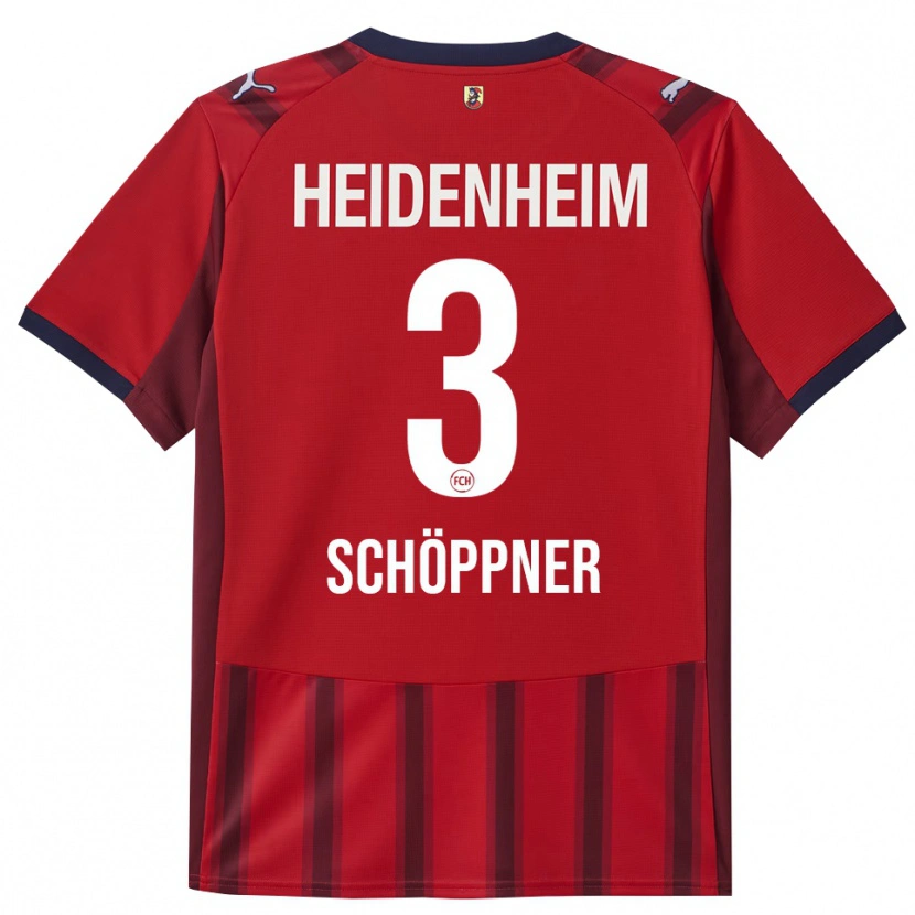 Danxen Femme Maillot Jan Schöppner #3 Rouge Marine Tenues Domicile 2025/26 T-Shirt