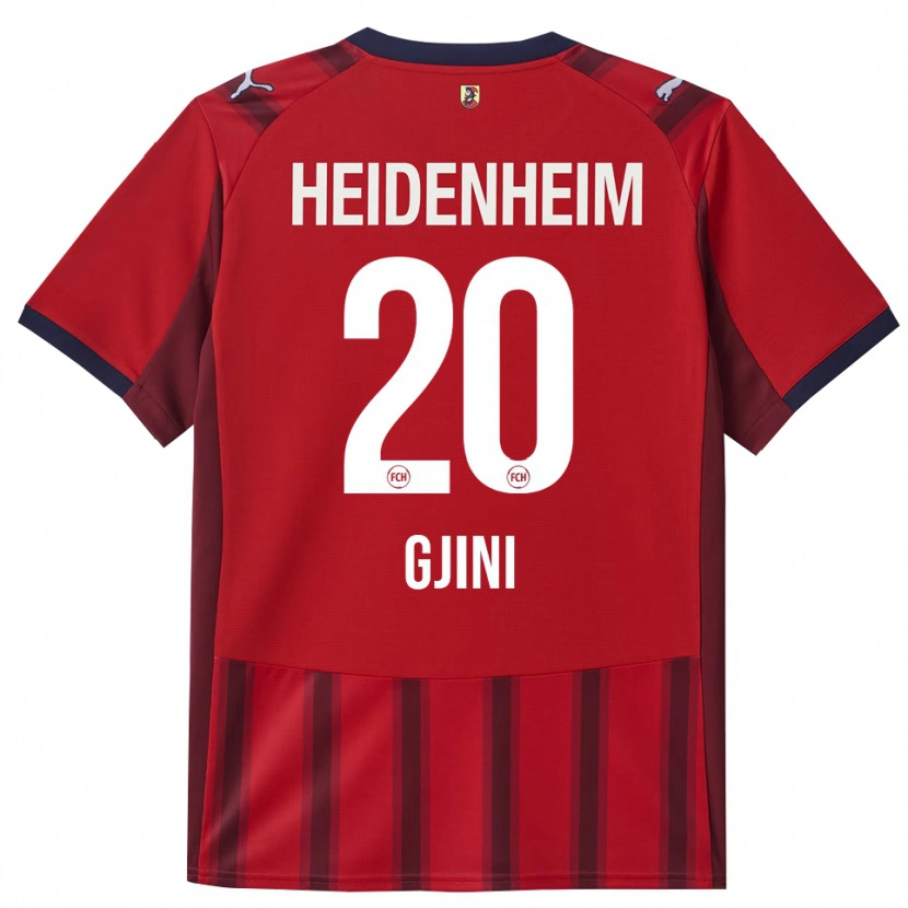 Danxen Femme Maillot Leonard Gjini #20 Rouge Marine Tenues Domicile 2025/26 T-Shirt