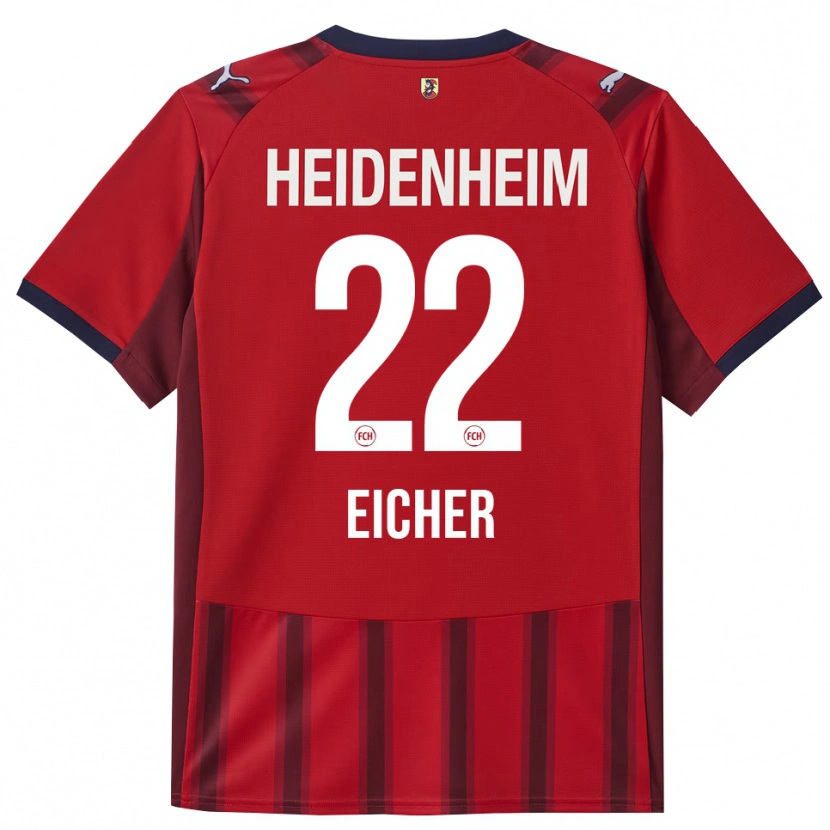 Danxen Femme Maillot Vitus Eicher #22 Rouge Marine Tenues Domicile 2025/26 T-Shirt