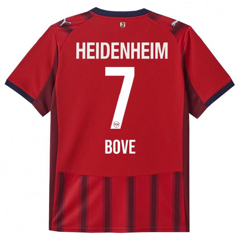 Danxen Femme Maillot Nevio Bove #7 Rouge Marine Tenues Domicile 2025/26 T-Shirt