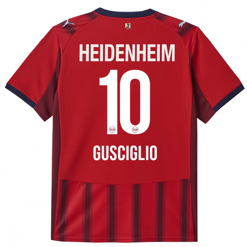 Danxen Femme Maillot Alessio Gusciglio #10 Rouge Marine Tenues Domicile 2025/26 T-Shirt