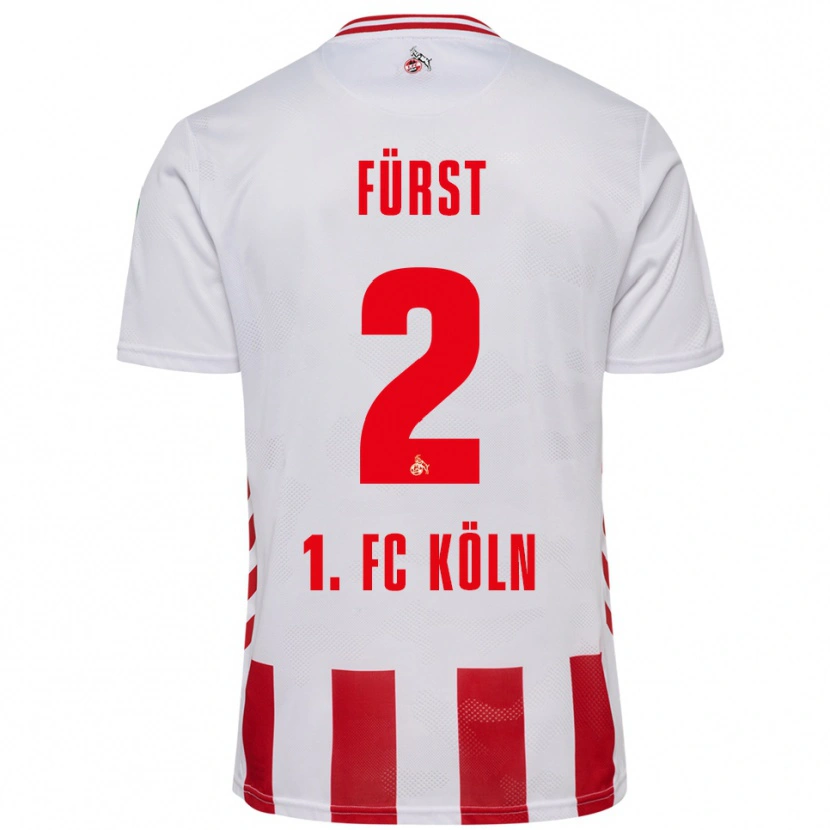Danxen Femme Maillot David Fürst #2 Blanc Rouge Tenues Domicile 2025/26 T-Shirt