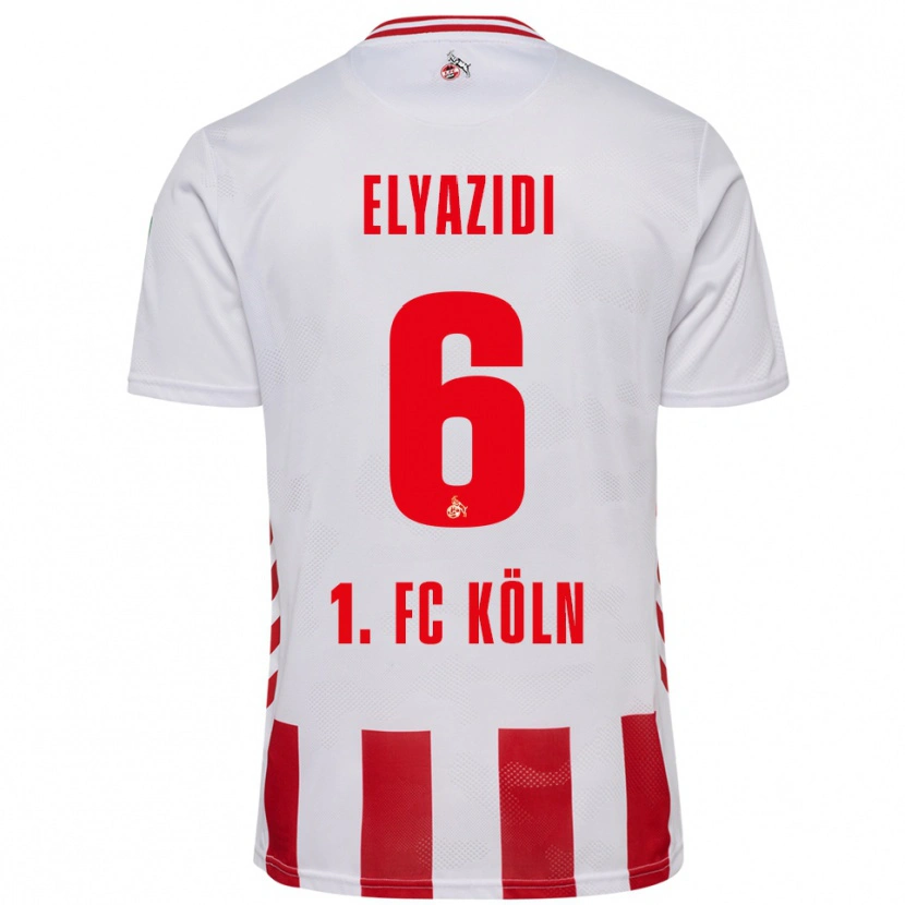Danxen Femme Maillot Ilias Elyazidi #6 Blanc Rouge Tenues Domicile 2025/26 T-Shirt