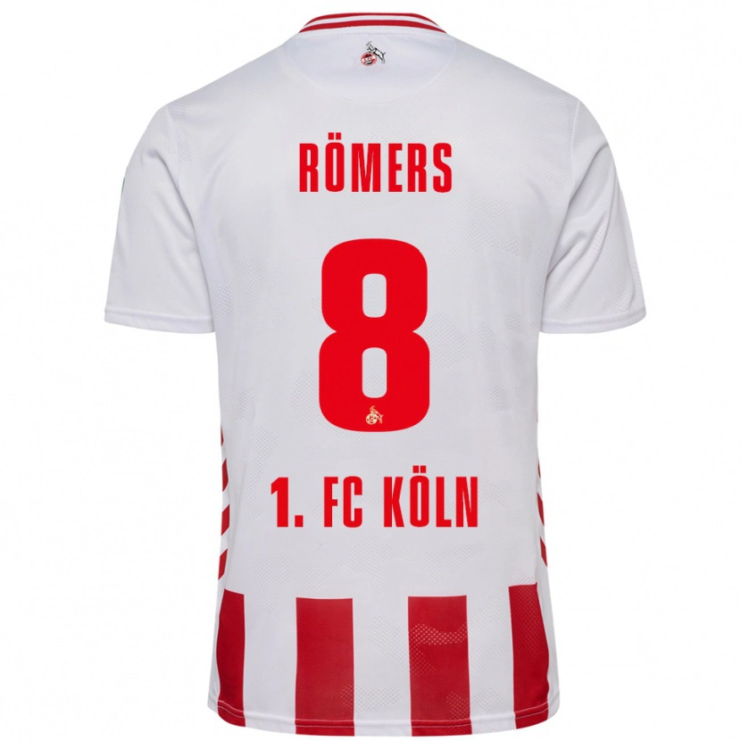 Danxen Femme Maillot Arian Römers #8 Blanc Rouge Tenues Domicile 2025/26 T-Shirt