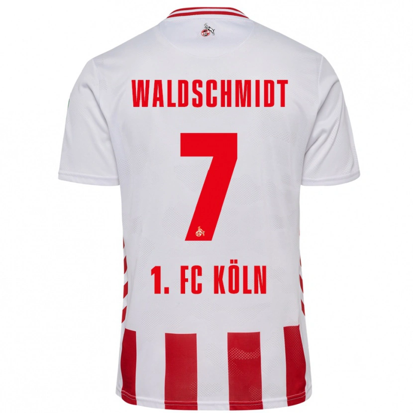Danxen Femme Maillot Luca Waldschmidt #7 Blanc Rouge Tenues Domicile 2025/26 T-Shirt