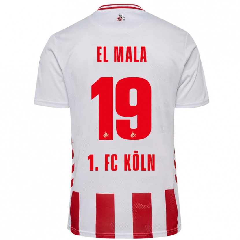 Danxen Femme Maillot Malek El Mala #19 Blanc Rouge Tenues Domicile 2025/26 T-Shirt