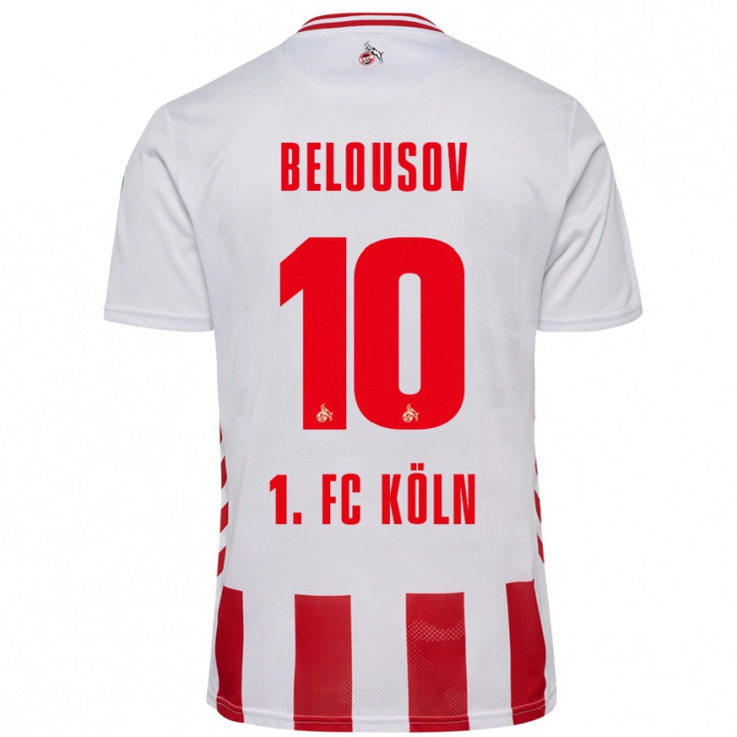 Danxen Femme Maillot Artem Belousov #10 Blanc Rouge Tenues Domicile 2025/26 T-Shirt