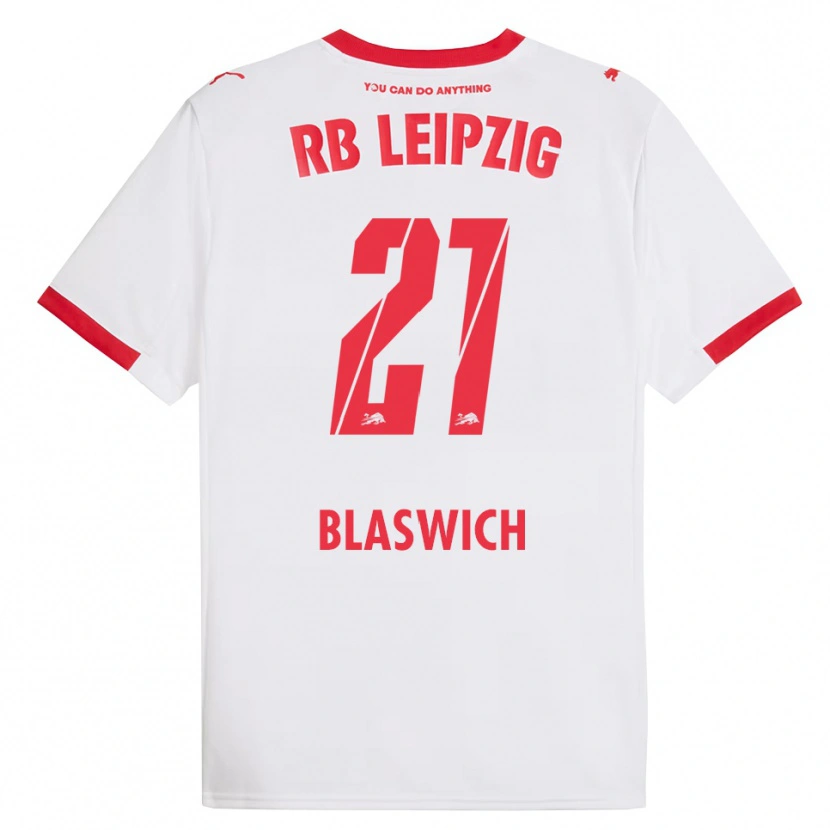 Danxen Femme Maillot Janis Blaswich #21 Blanc Rouge Tenues Domicile 2025/26 T-Shirt