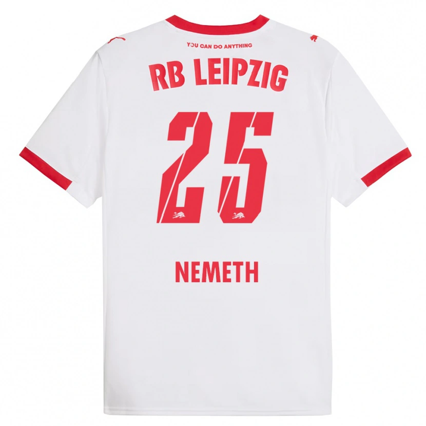 Danxen Femme Maillot Diána Németh #25 Blanc Rouge Tenues Domicile 2025/26 T-Shirt