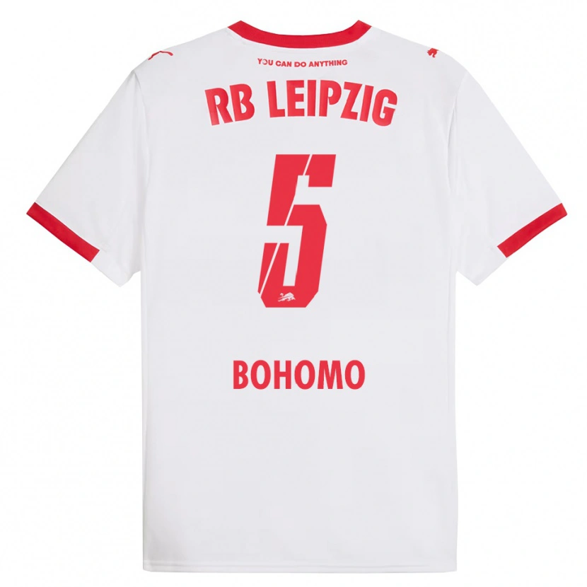 Danxen Femme Maillot Allan Bohomo #5 Blanc Rouge Tenues Domicile 2025/26 T-Shirt