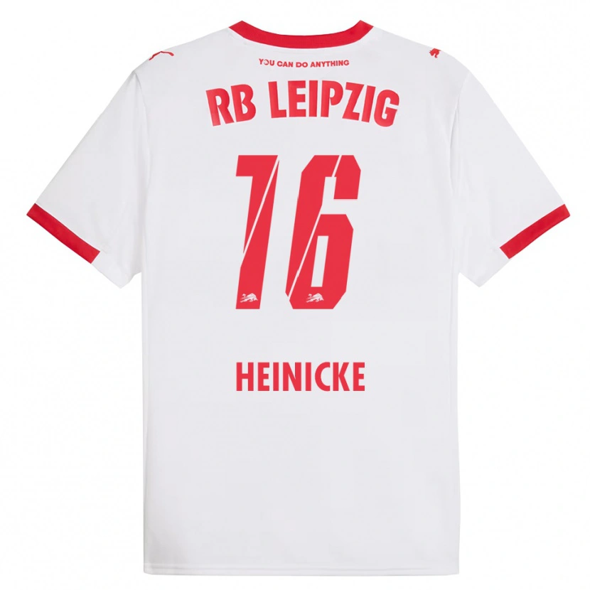 Danxen Femme Maillot Niklas Heinicke #16 Blanc Rouge Tenues Domicile 2025/26 T-Shirt