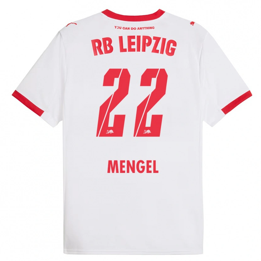 Danxen Femme Maillot Luca Mengel #22 Blanc Rouge Tenues Domicile 2025/26 T-Shirt