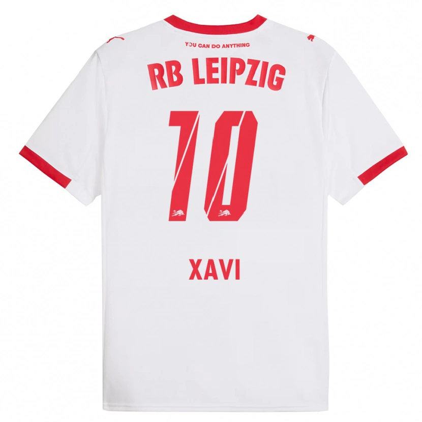 Danxen Femme Maillot Xavi Simons #10 Blanc Rouge Tenues Domicile 2025/26 T-Shirt