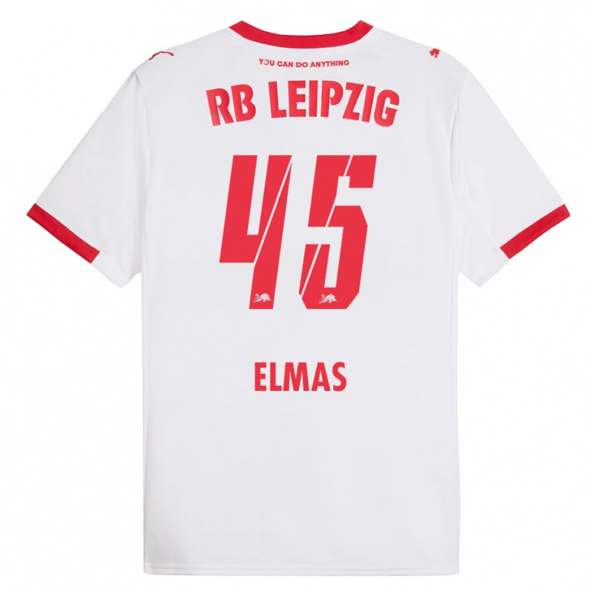 Danxen Femme Maillot Eljif Elmas #45 Blanc Rouge Tenues Domicile 2025/26 T-Shirt