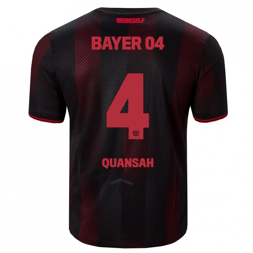 Danxen Femme Maillot Jarell Quansah #4 Noir Rouge Tenues Domicile 2025/26 T-Shirt