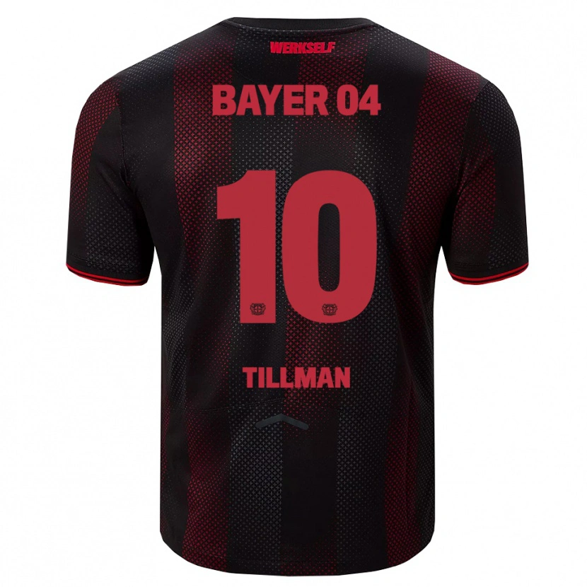 Danxen Femme Maillot Malik Tillman #10 Noir Rouge Tenues Domicile 2025/26 T-Shirt
