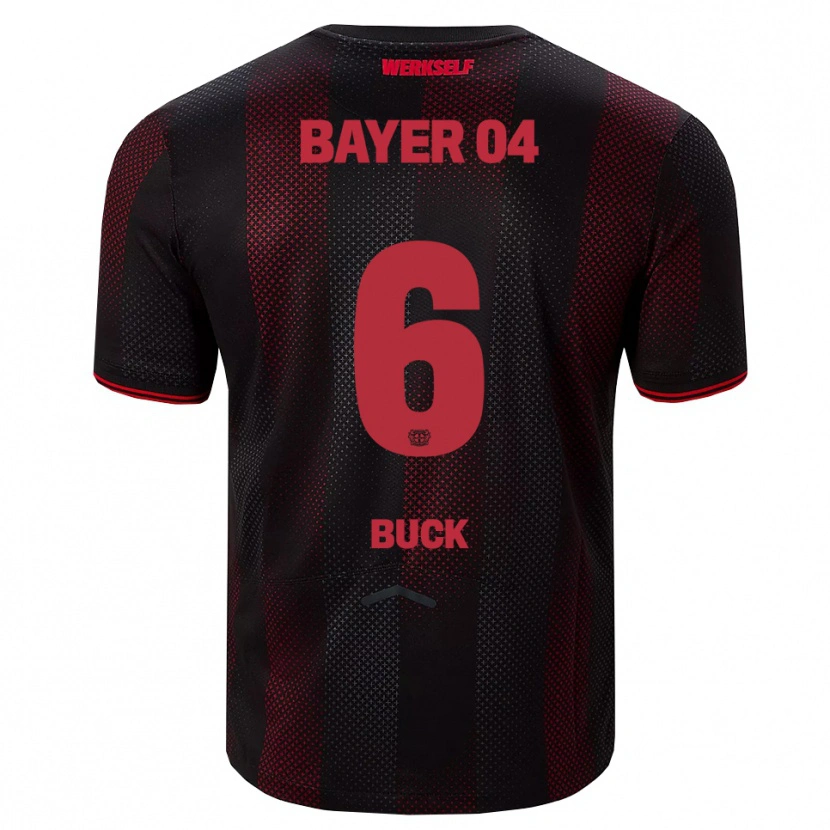 Danxen Femme Maillot Dustin Buck #6 Noir Rouge Tenues Domicile 2025/26 T-Shirt