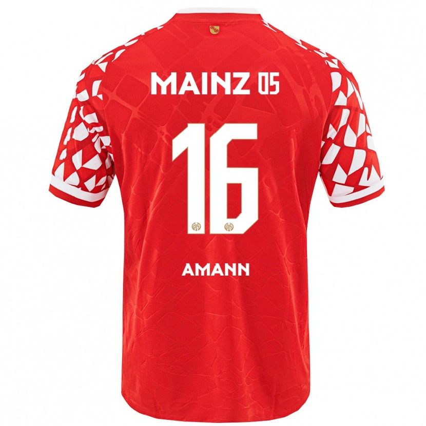Danxen Femme Maillot Jason Amann #16 Rouge Blanc Tenues Domicile 2025/26 T-Shirt