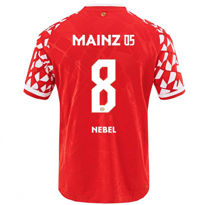 Danxen Femme Maillot Paul Nebel #8 Rouge Blanc Tenues Domicile 2025/26 T-Shirt