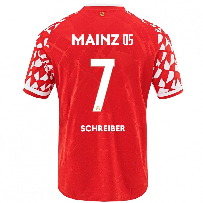 Danxen Femme Maillot Philipp Schreiber #7 Rouge Blanc Tenues Domicile 2025/26 T-Shirt