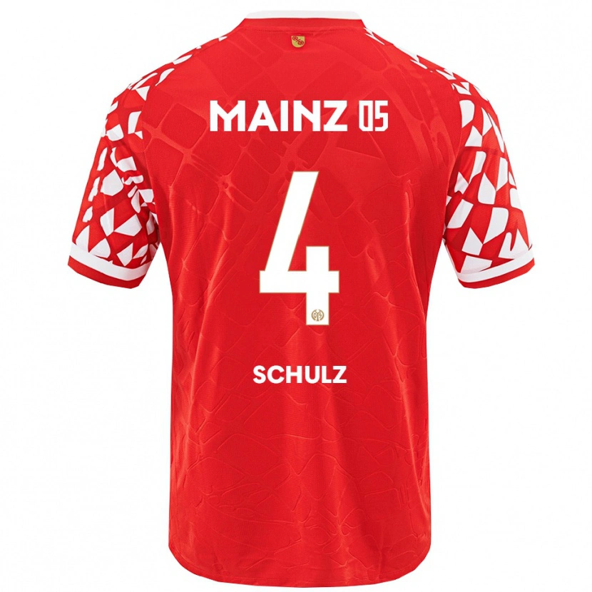 Danxen Femme Maillot Philipp Schulz #4 Rouge Blanc Tenues Domicile 2025/26 T-Shirt