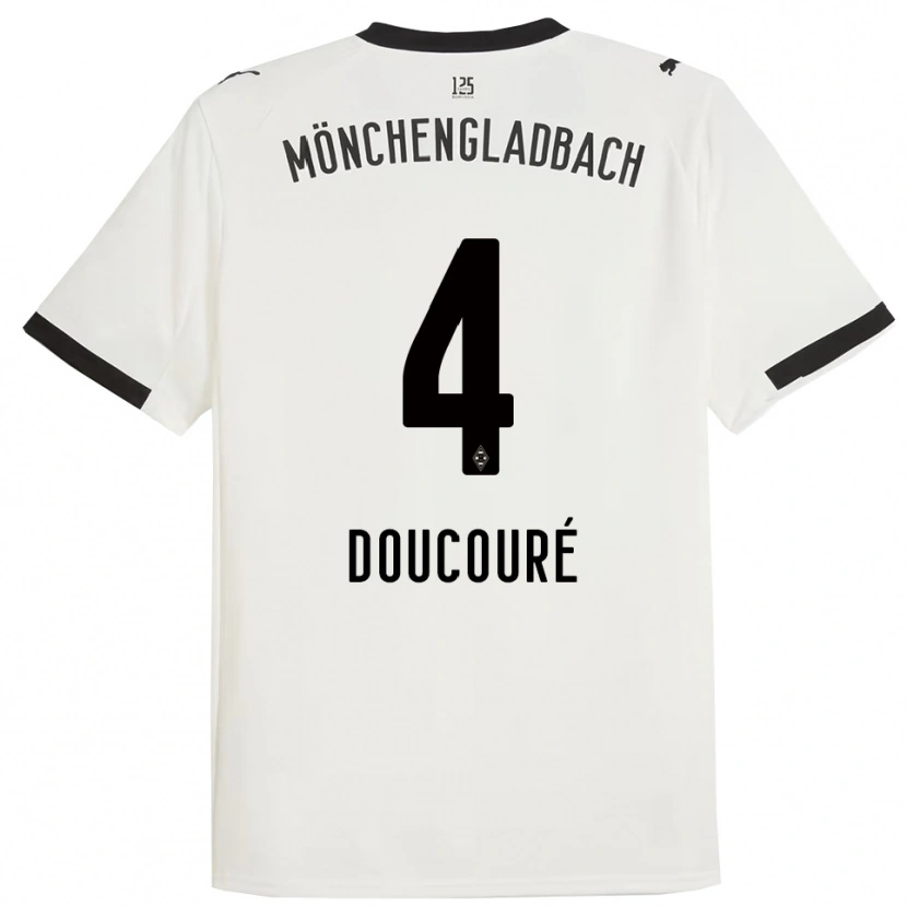 Danxen Femme Maillot Mamadou Doucoure #4 Blanc Noir Tenues Domicile 2025/26 T-Shirt