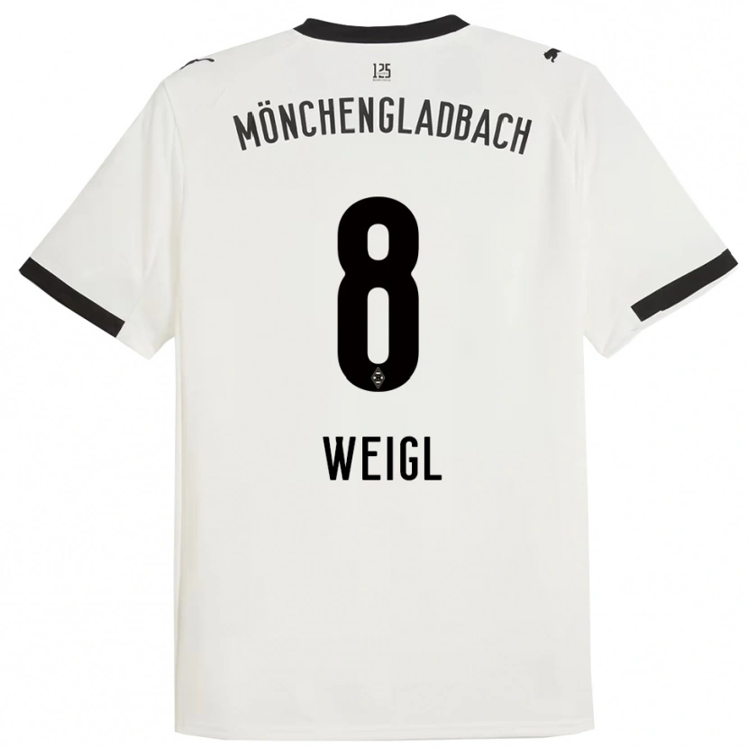 Danxen Femme Maillot Julian Weigl #8 Blanc Noir Tenues Domicile 2025/26 T-Shirt