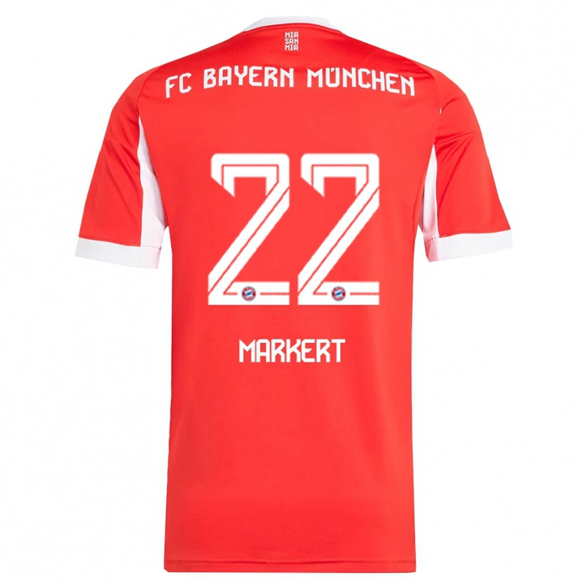 Danxen Femme Maillot Leon Markert #22 Blanc Rouge Tenues Domicile 2025/26 T-Shirt